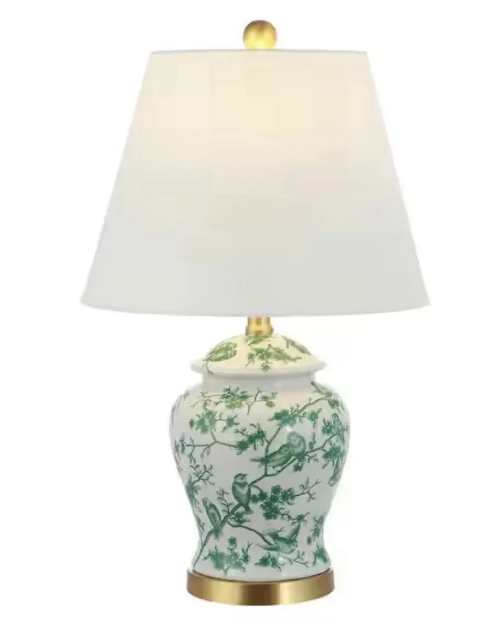 22 in. Jonathan Y Green/White Chinoiserie Classic LED Table Lamp